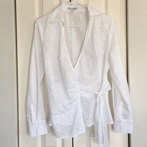 Express White wrap blouse